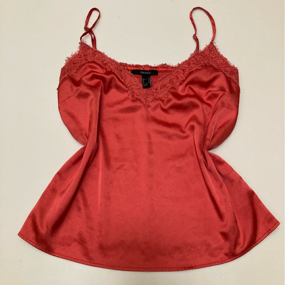 Forever 21 Coral Satin Shirt